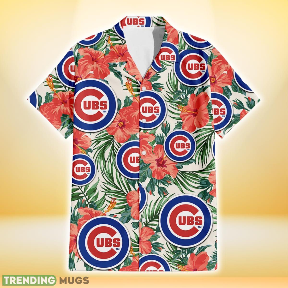 Chicago Cubs Coral Hibiscus Green Leaf Beige Background 3D Hawaiian Shirt Gift For Fans Hawaiian Shirt Chicago Cubs Coral Hibiscus Green Leaf Beige Background 3D Hawaiian Shirt Gift For Fans Hawaiian Shirt