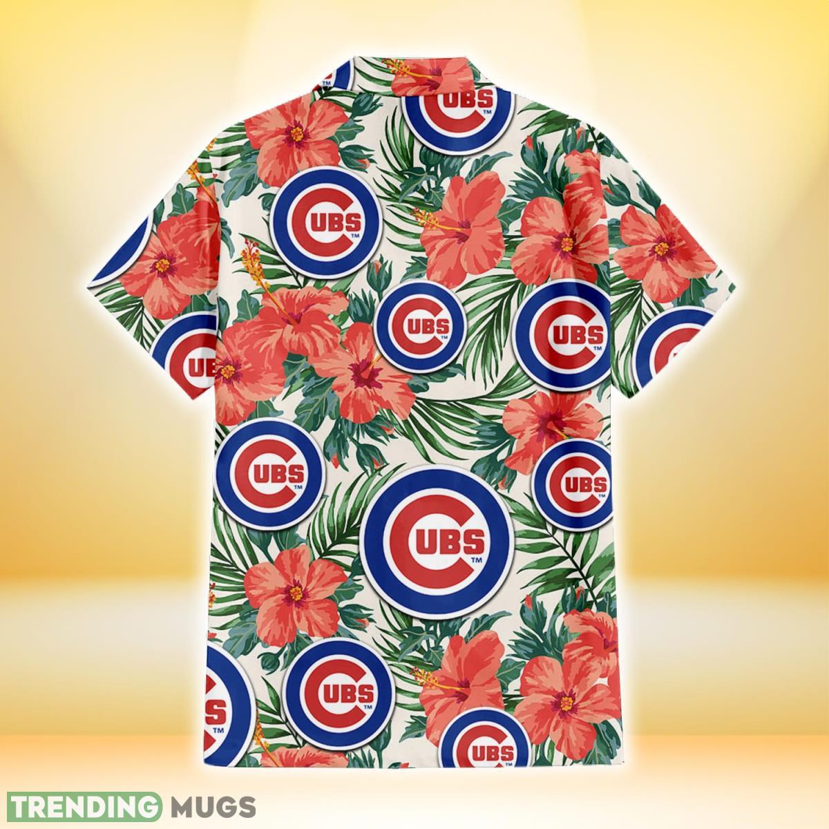 Chicago Cubs Coral Hibiscus Green Leaf Beige Background 3D Hawaiian Shirt Gift For Fans Hawaiian Shirt Chicago Cubs Coral Hibiscus Green Leaf Beige Background 3D Hawaiian Shirt Gift For Fans Hawaiian Shirt