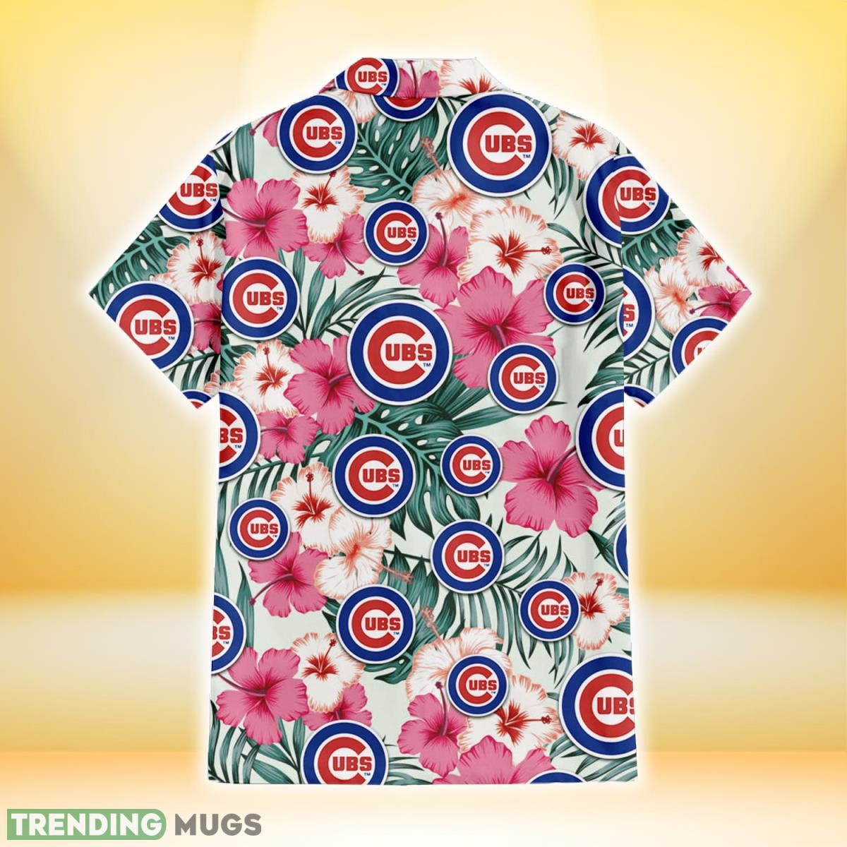 Chicago Cubs Coral Pink Hibiscus Green Leaf Beige Background 3D Hawaiian Shirt Gift For Fans Hawaiian Shirt Chicago Cubs Coral Pink Hibiscus Green Leaf Beige Background 3D Hawaiian Shirt Gift For Fans Hawaiian Shirt