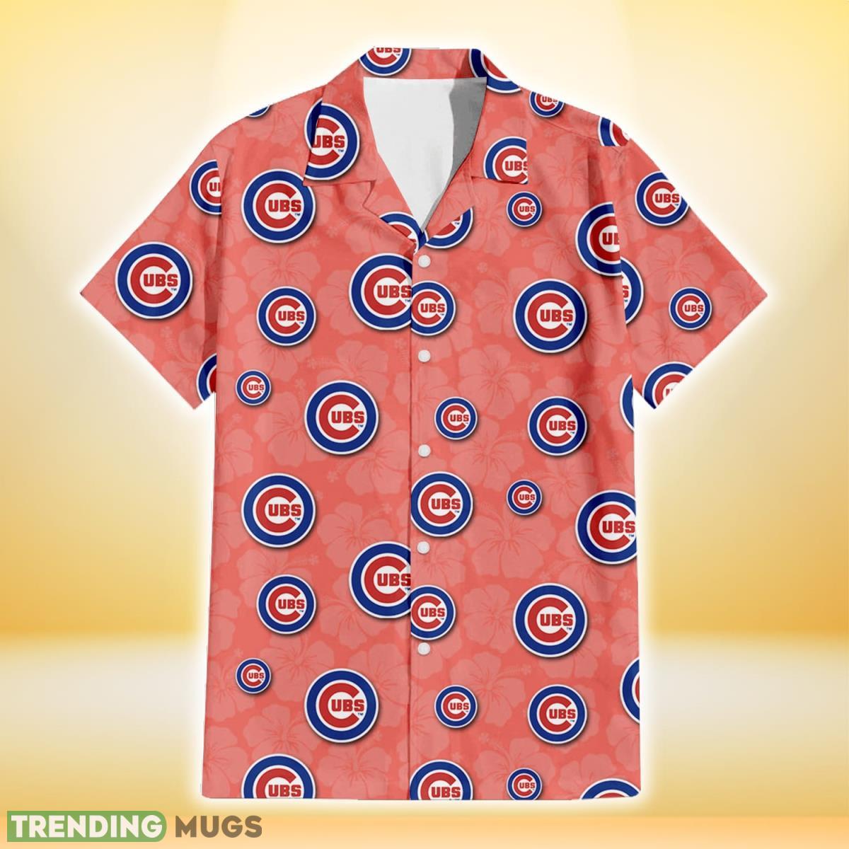 Chicago Cubs Peach Puff Hibiscus Tomato Orange Background 3D Hawaiian Shirt Gift For Fans Hawaiian Shirt Chicago Cubs Peach Puff Hibiscus Tomato Orange Background 3D Hawaiian Shirt Gift For Fans Hawaiian Shirt