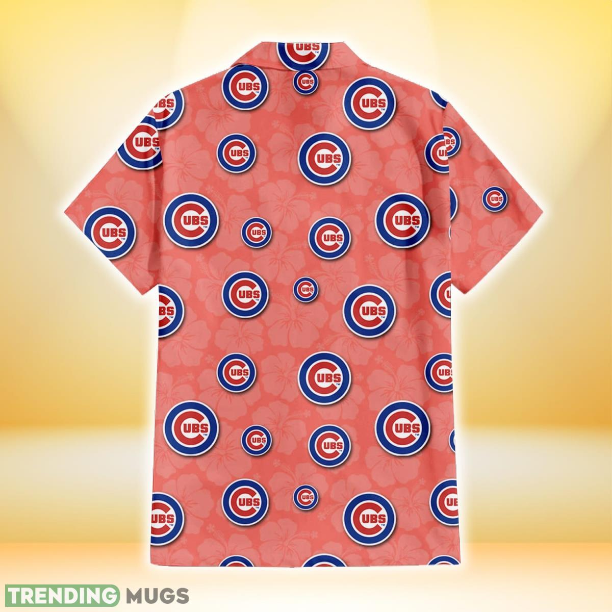 Chicago Cubs Peach Puff Hibiscus Tomato Orange Background 3D Hawaiian Shirt Gift For Fans Hawaiian Shirt Chicago Cubs Peach Puff Hibiscus Tomato Orange Background 3D Hawaiian Shirt Gift For Fans Hawaiian Shirt
