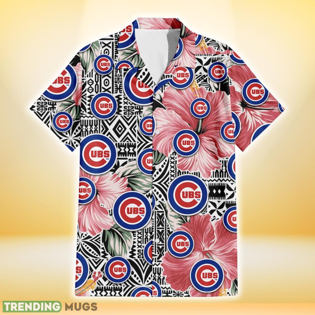 Chicago Cubs Pink Hibiscus Black Pattern White Background 3D Hawaiian Shirt Gift For Fans Hawaiian Shirt Chicago Cubs Pink Hibiscus Black Pattern White Background 3D Hawaiian Shirt Gift For Fans Hawaiian Shirt