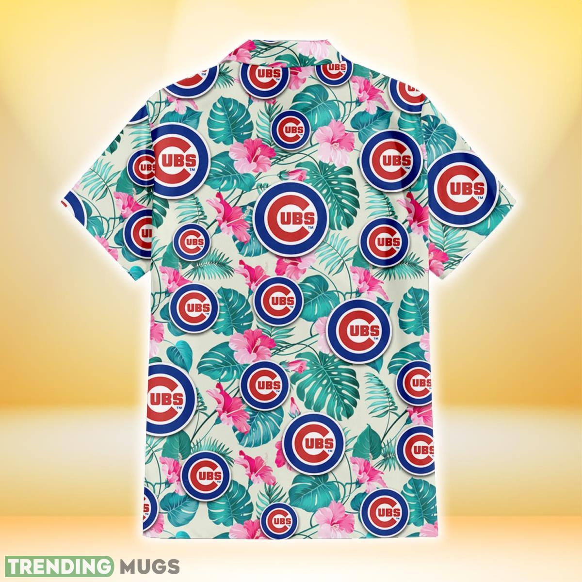 Chicago Cubs Pink Hibiscus Green Leaf Beige Background 3D Hawaiian Shirt Gift For Fans Hawaiian Shirt Chicago Cubs Pink Hibiscus Green Leaf Beige Background 3D Hawaiian Shirt Gift For Fans Hawaiian Shirt