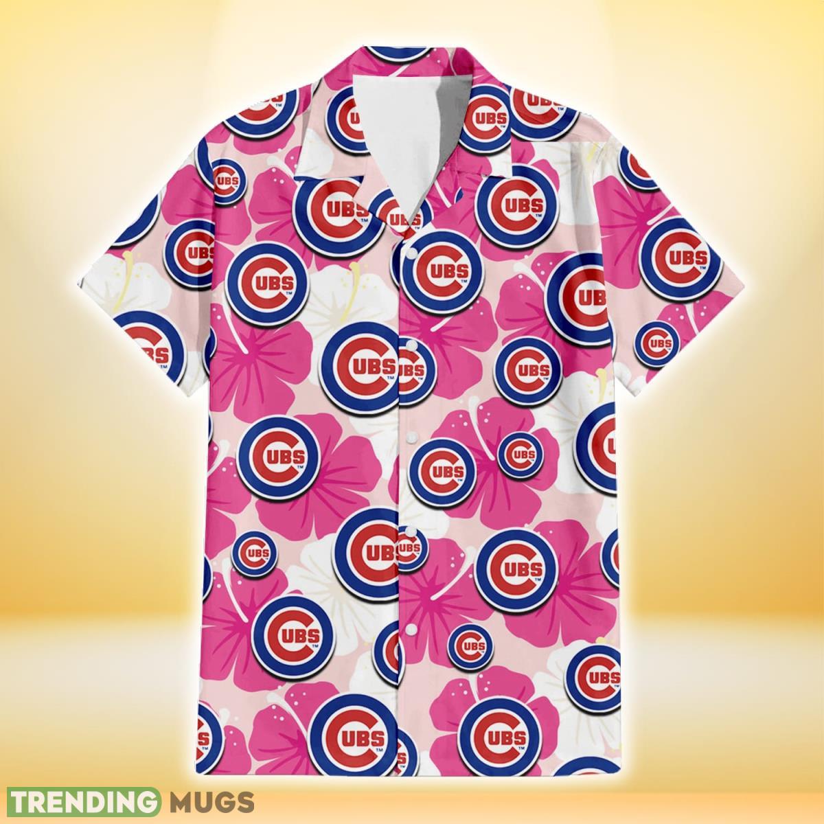 Chicago Cubs Pink White Hibiscus Misty Rose Background 3D Hawaiian Shirt Gift For Fans Hawaiian Shirt Chicago Cubs Pink White Hibiscus Misty Rose Background 3D Hawaiian Shirt Gift For Fans Hawaiian Shirt