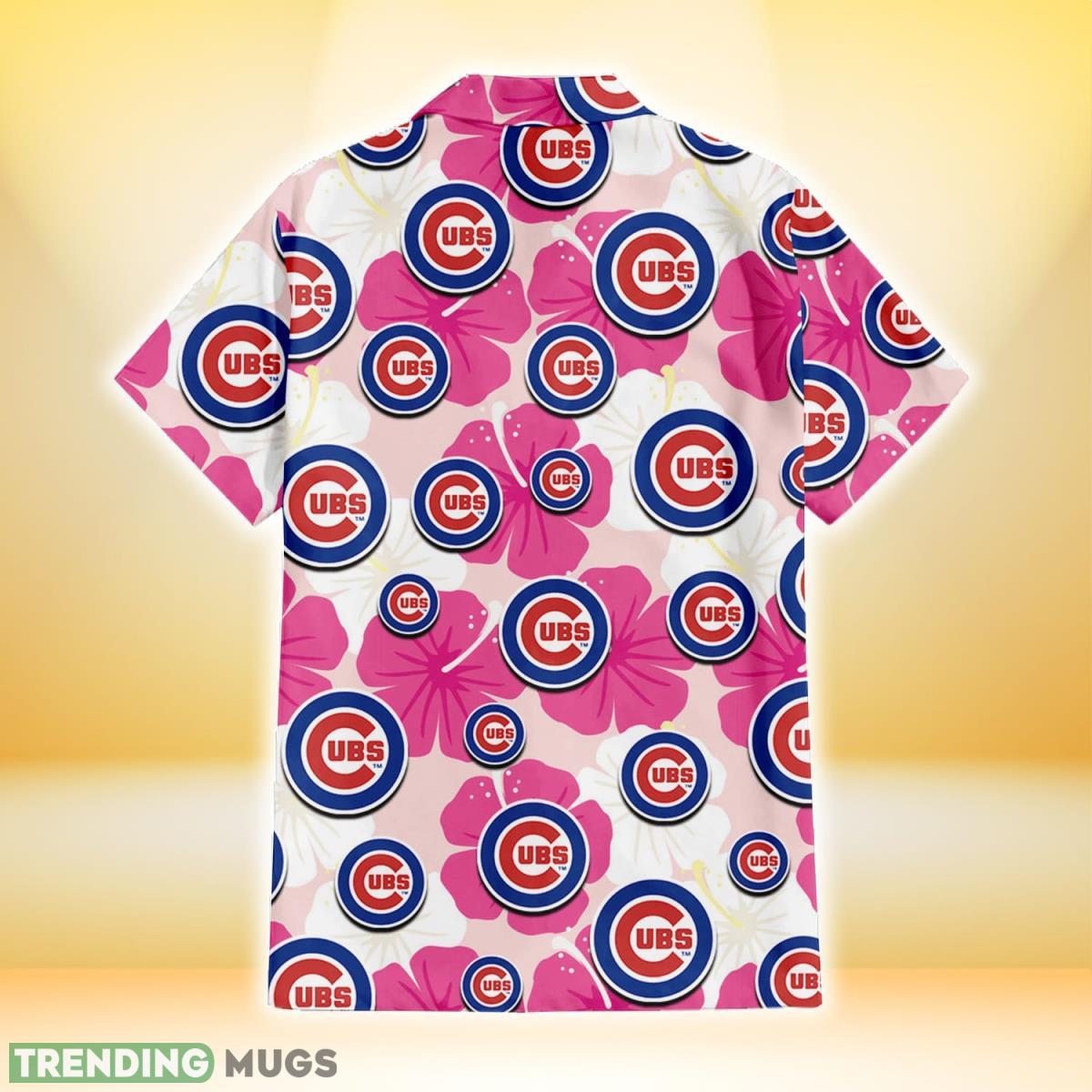Chicago Cubs Pink White Hibiscus Misty Rose Background 3D Hawaiian Shirt Gift For Fans Hawaiian Shirt Chicago Cubs Pink White Hibiscus Misty Rose Background 3D Hawaiian Shirt Gift For Fans Hawaiian Shirt