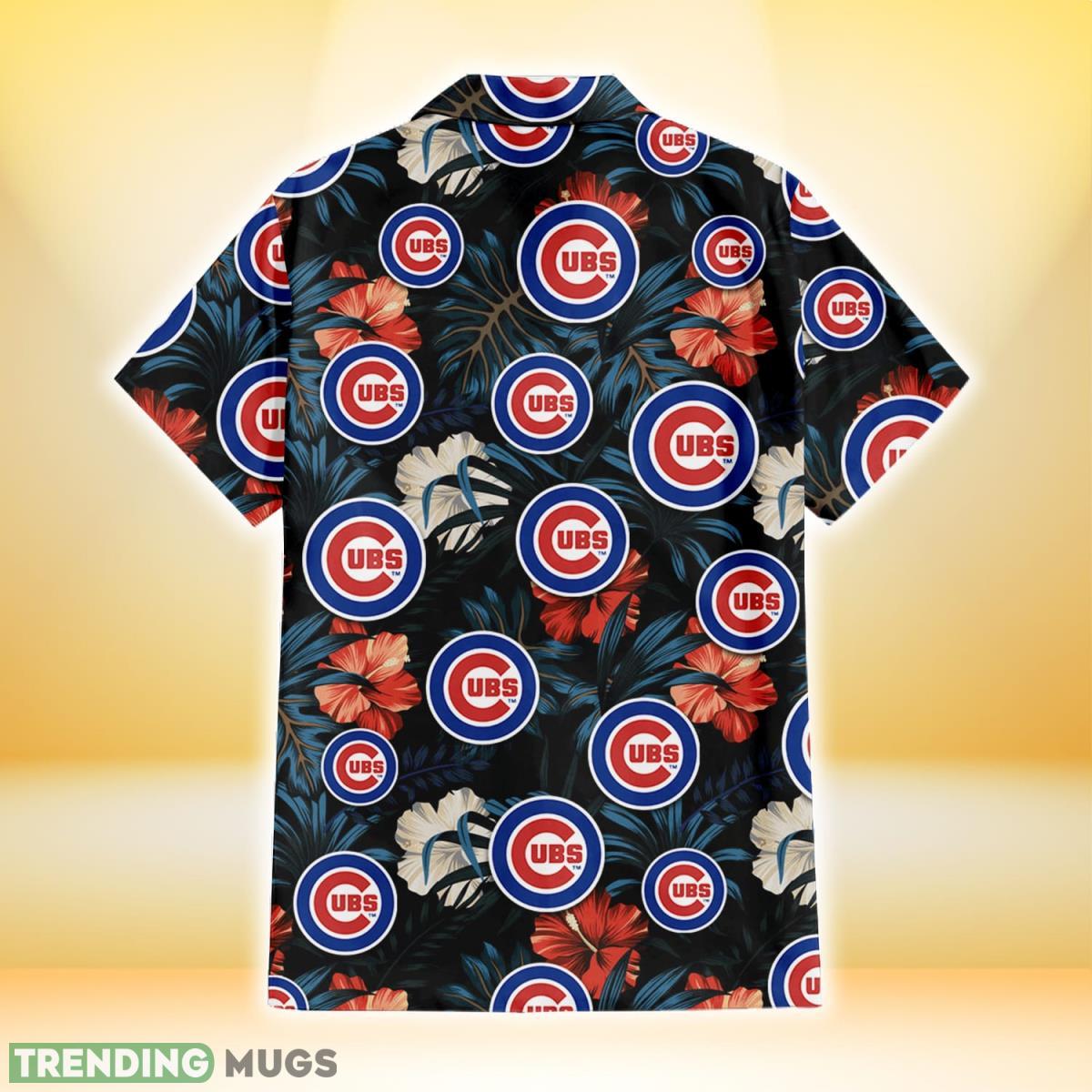 Chicago Cubs Red And White Hibiscus Dark Leaf Black Background 3D Hawaiian Shirt Gift For Fans Hawaiian Shirt Chicago Cubs Red And White Hibiscus Dark Leaf Black Background 3D Hawaiian Shirt Gift For Fans Hawaiian Shirt