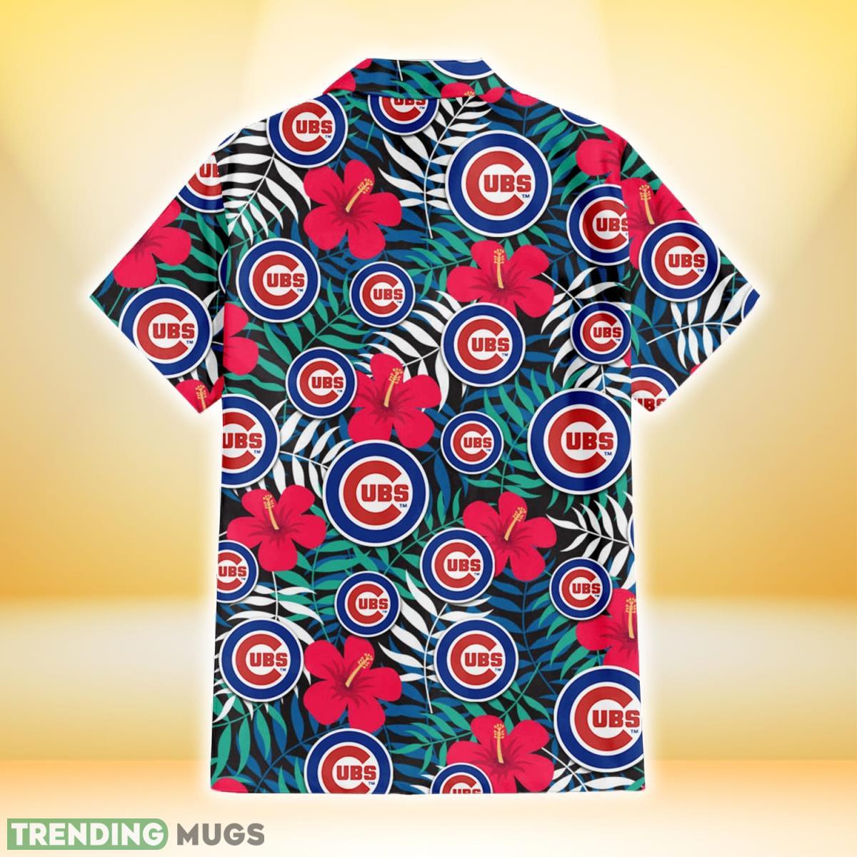 Chicago Cubs Red Hibiscus Green Blue White Leaf Black Background 3D Hawaiian Shirt Gift For Fans Hawaiian Shirt Chicago Cubs Red Hibiscus Green Blue White Leaf Black Background 3D Hawaiian Shirt Gift For Fans Hawaiian Shirt