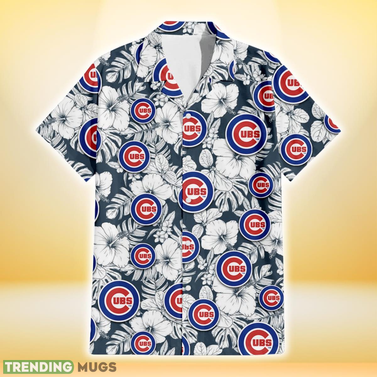 Chicago Cubs Sketch Hibiscus Leaf Dark Gray Background 3D Hawaiian Shirt Gift For Fans Hawaiian Shirt Chicago Cubs Sketch Hibiscus Leaf Dark Gray Background 3D Hawaiian Shirt Gift For Fans Hawaiian Shirt
