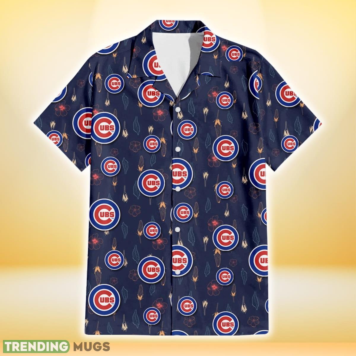 Chicago Cubs Small Hibiscus Buds Navy Background 3D Hawaiian Shirt Gift For Fans Hawaiian Shirt Chicago Cubs Small Hibiscus Buds Navy Background 3D Hawaiian Shirt Gift For Fans Hawaiian Shirt