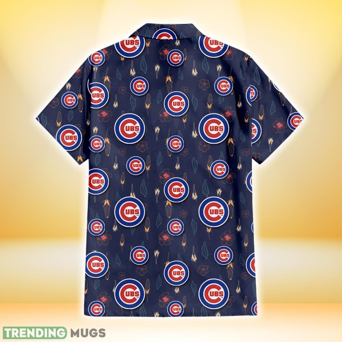 Chicago Cubs Small Hibiscus Buds Navy Background 3D Hawaiian Shirt Gift For Fans Hawaiian Shirt Chicago Cubs Small Hibiscus Buds Navy Background 3D Hawaiian Shirt Gift For Fans Hawaiian Shirt