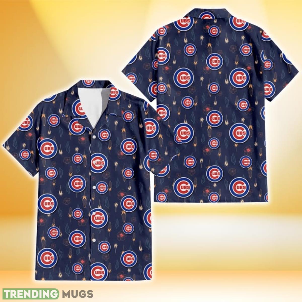 Chicago Cubs Small Hibiscus Buds Navy Background 3D Hawaiian Shirt Gift For Fans Product Photo 1 Chicago Cubs Small Hibiscus Buds Navy Background 3D Hawaiian Shirt Gift For Fans Product Photo 1