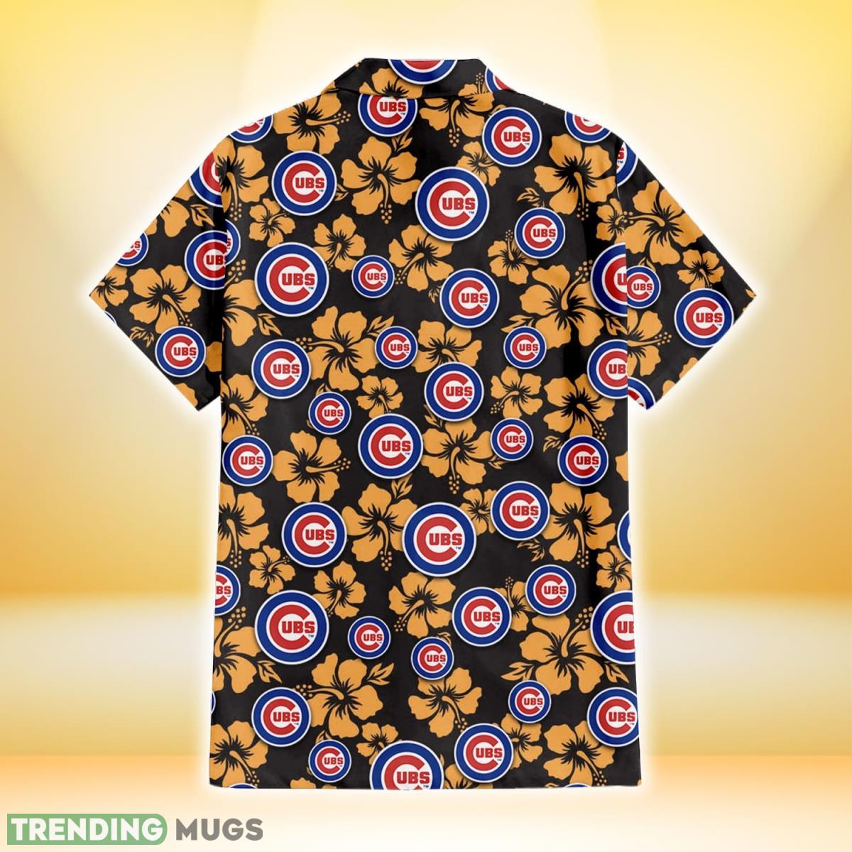 Chicago Cubs Tiny Yellow Hibiscus Black Background 3D Hawaiian Shirt Gift For Fans Hawaiian Shirt Chicago Cubs Tiny Yellow Hibiscus Black Background 3D Hawaiian Shirt Gift For Fans Hawaiian Shirt