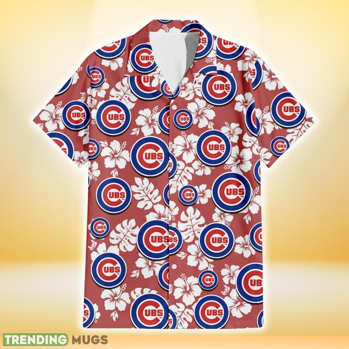 Chicago Cubs White Hibiscus Indian Red Background 3D Hawaiian Shirt Gift For Fans Hawaiian Shirt Chicago Cubs White Hibiscus Indian Red Background 3D Hawaiian Shirt Gift For Fans Hawaiian Shirt