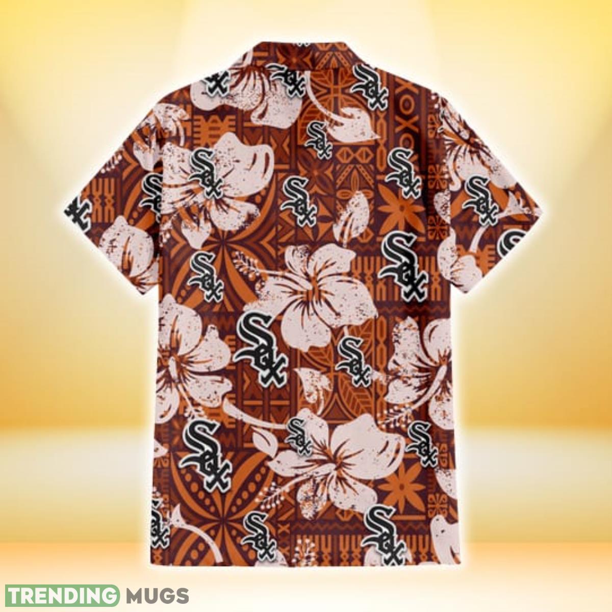 Chicago White Sox Bisque Hibiscus Brown Pattern 3D Hawaiian Shirt Gift For Fans Hawaiian Shirt Chicago White Sox Bisque Hibiscus Brown Pattern 3D Hawaiian Shirt Gift For Fans Hawaiian Shirt