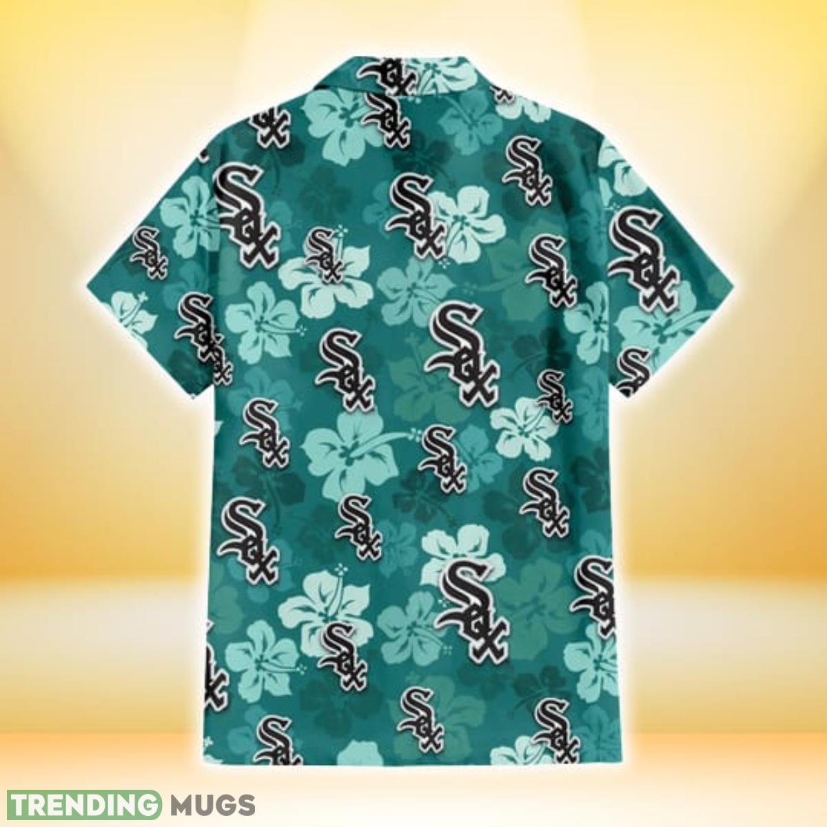Chicago White Sox Light Sea Green Hibiscus Green Background 3D Hawaiian Shirt Gift For Fans Hawaiian Shirt Chicago White Sox Light Sea Green Hibiscus Green Background 3D Hawaiian Shirt Gift For Fans Hawaiian Shirt
