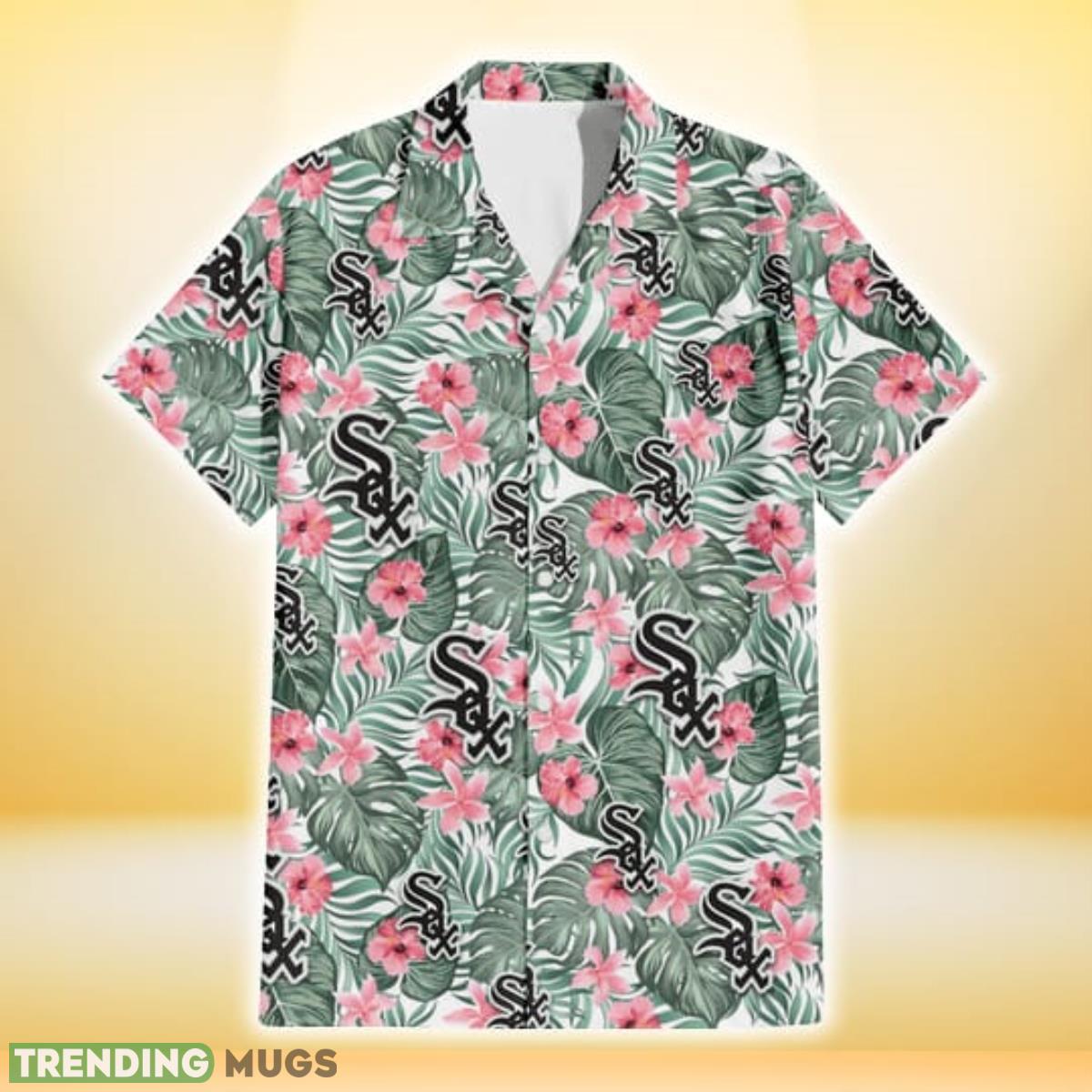 Chicago White Sox Pink Hibiscus Porcelain Flower Tropical Leaf White Background 3D Hawaiian Shirt Gift For Fans Hawaiian Shirt Chicago White Sox Pink Hibiscus Porcelain Flower Tropical Leaf White Background 3D Hawaiian Shirt Gift For Fans Hawaiian Shirt