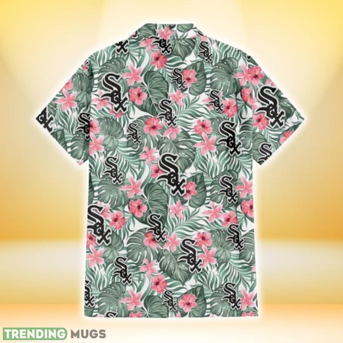Chicago White Sox Pink Hibiscus Porcelain Flower Tropical Leaf White Background 3D Hawaiian Shirt Gift For Fans Hawaiian Shirt Chicago White Sox Pink Hibiscus Porcelain Flower Tropical Leaf White Background 3D Hawaiian Shirt Gift For Fans Hawaiian Shirt