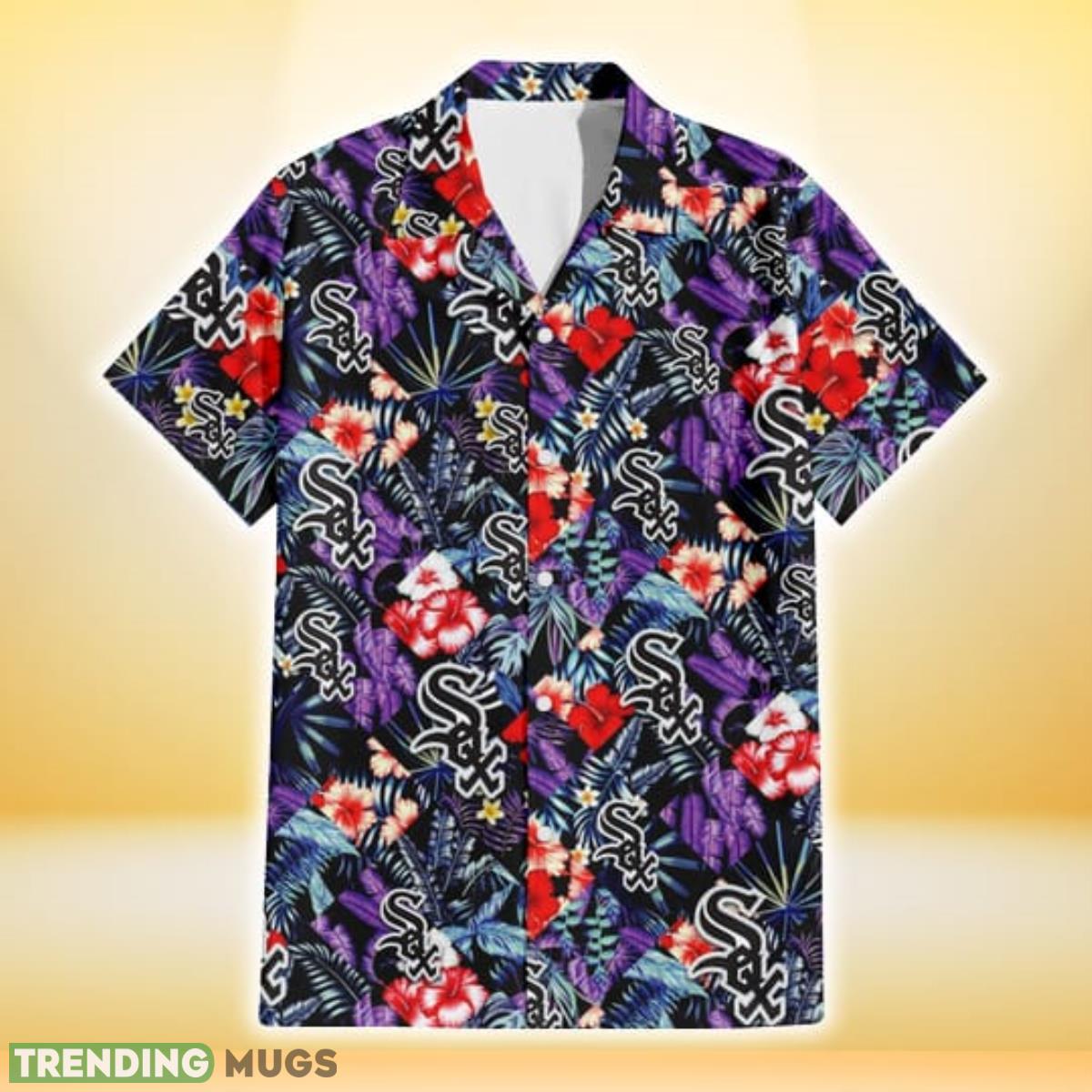 Chicago White Sox Red Hibiscus Caro Black Background 3D Hawaiian Shirt Gift For Fans Hawaiian Shirt Chicago White Sox Red Hibiscus Caro Black Background 3D Hawaiian Shirt Gift For Fans Hawaiian Shirt