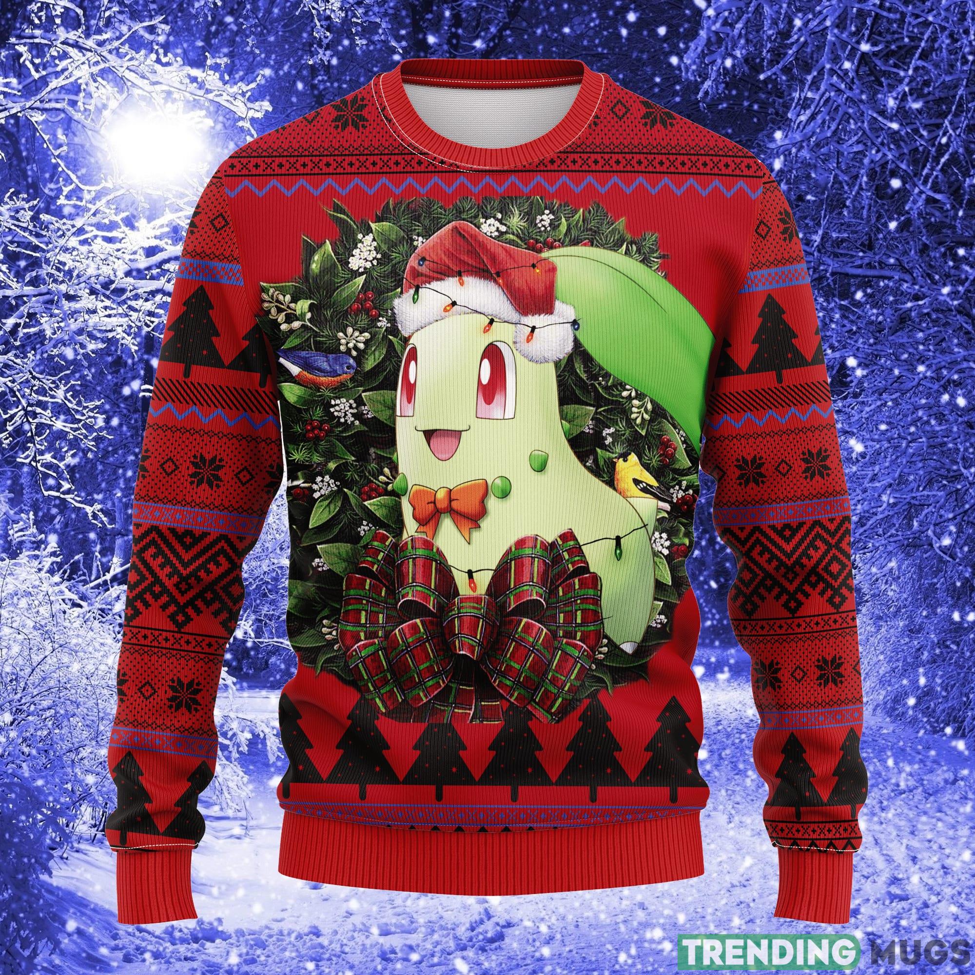 Chikorita Pokemon Mc Thanksgiving Women Mens Ugly Christmas Sweater - Chikorita Pokemon Mc Ugly Christmas Sweater Thanksgiving Gift_1 Chikorita Pokemon Mc Thanksgiving Women Mens Ugly Christmas Sweater - Chikorita Pokemon Mc Ugly Christmas Sweater Thanksgiving Gift_1