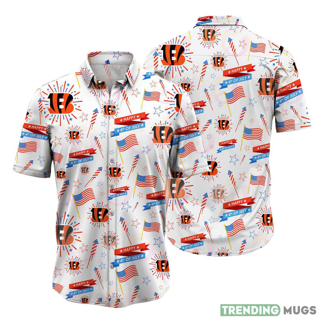 Cincinnati Bengals NFL Beach Hawaiian Shirt Men And Women For Fans Gift - Cincinnati Bengals NFL Happy 4th Of July Hawaiian Shirt_1 Cincinnati Bengals NFL Beach Hawaiian Shirt Men And Women For Fans Gift - Cincinnati Bengals NFL Happy 4th Of July Hawaiian Shirt_1