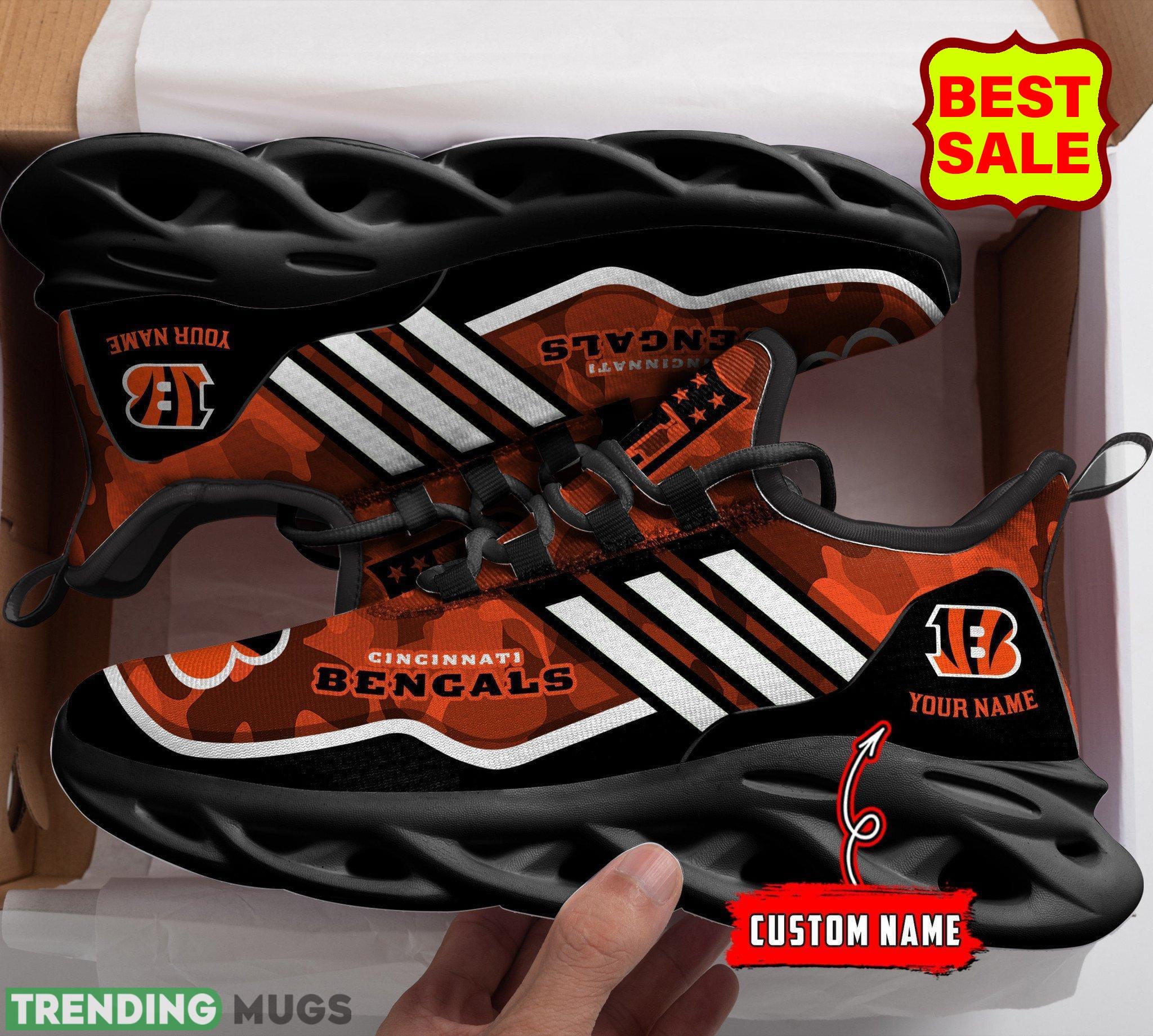 Cincinnati Bengals NFL Personalized Name Black White Max Soul Chunky Sneakers Max Soul Cincinnati Bengals NFL Personalized Name Black White Max Soul Chunky Sneakers Max Soul