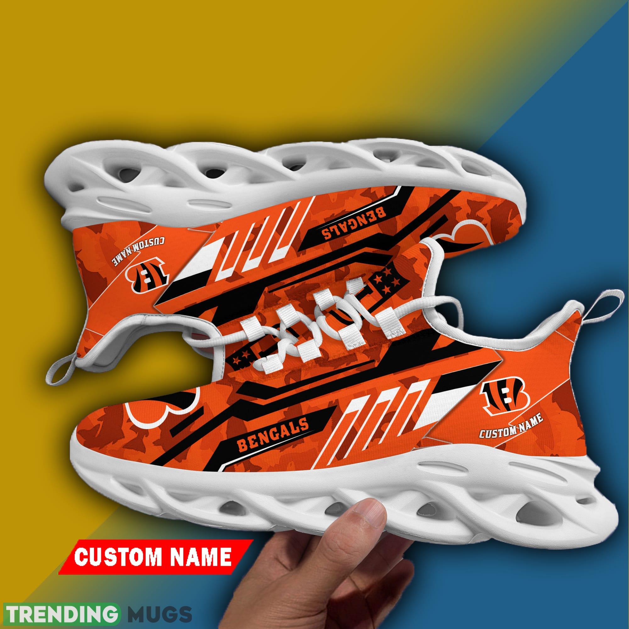 Cincinnati Bengals NFL Personalized Name Max Soul Chunky Sneaker Camo Fishing Max Soul Cincinnati Bengals NFL Personalized Name Max Soul Chunky Sneaker Camo Fishing Max Soul