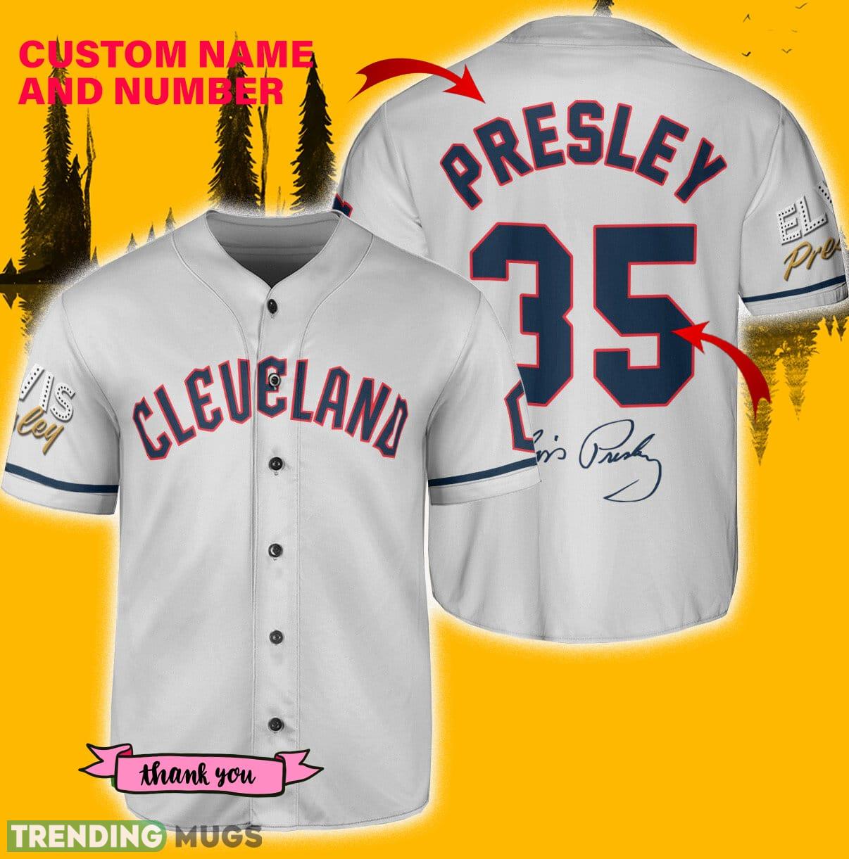 Cleveland Guardians Elvis Presley Gray Custom Number And Name Jersey Baseball Shirt - Cleveland Guardians Elvis Presley Baseball Jersey Gray_1 Cleveland Guardians Elvis Presley Gray Custom Number And Name Jersey Baseball Shirt - Cleveland Guardians Elvis Presley Baseball Jersey Gray_1
