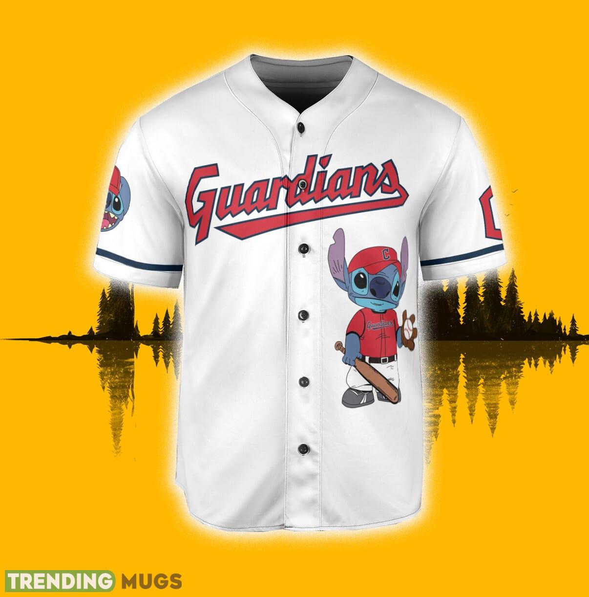 Cleveland Guardians Lilo & Stitch White Baseball Jersey Shirt Custom Number And Name Football Jersey Cleveland Guardians Lilo & Stitch White Baseball Jersey Shirt Custom Number And Name Football Jersey