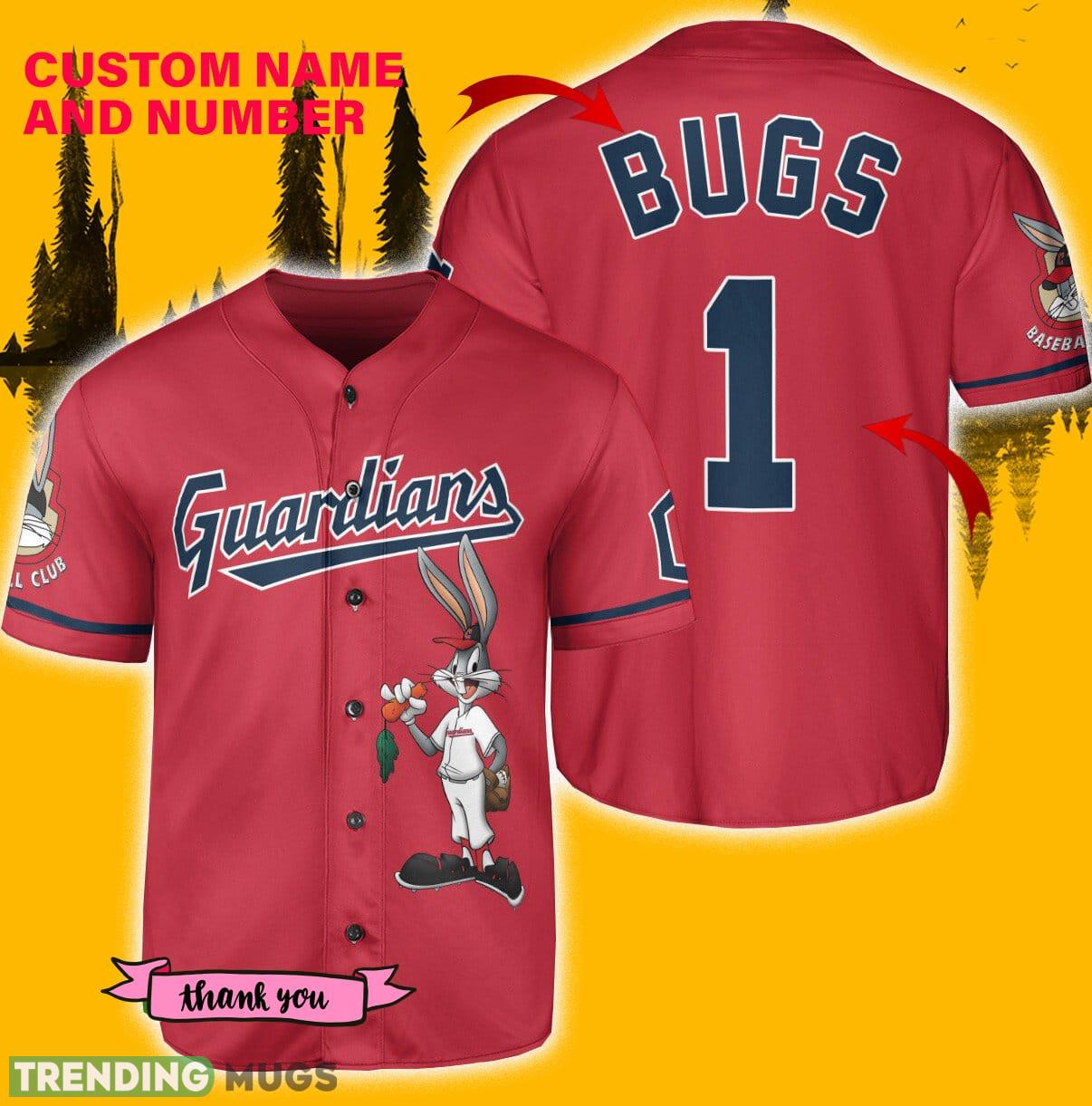 Cleveland Guardians Looney Tunes Bugs Bunny Jersey Baseball Shirt Red Custom Number And Name - Cleveland Guardians Looney Tunes Bugs Bunny Baseball Jersey Red_1 Cleveland Guardians Looney Tunes Bugs Bunny Jersey Baseball Shirt Red Custom Number And Name - Cleveland Guardians Looney Tunes Bugs Bunny Baseball Jersey Red_1