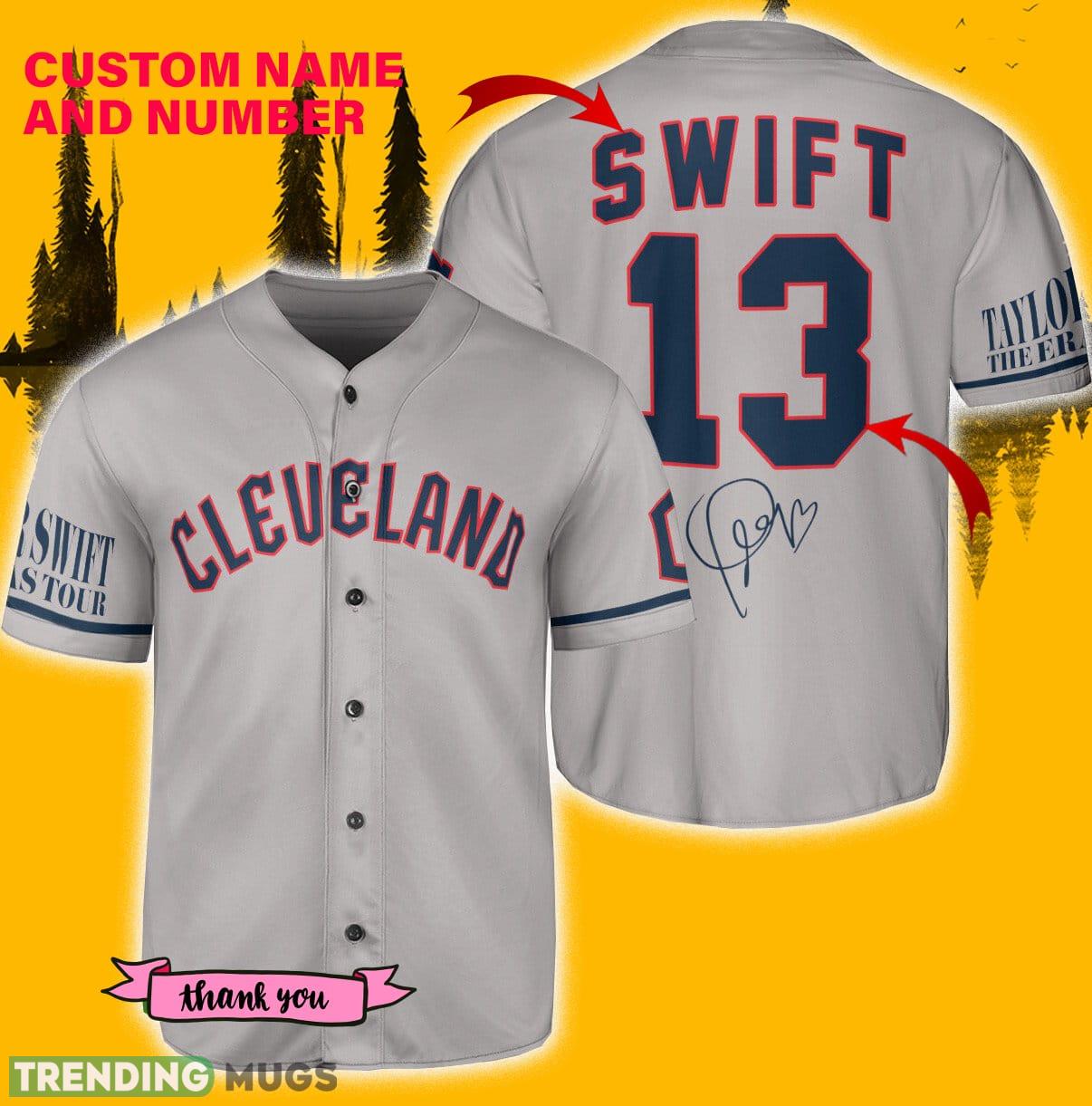 Cleveland Guardians Taylor Swift Jersey Baseball Shirt Gray Custom Number And Name - Cleveland Guardians Taylor Swift Baseball Jersey Gray_1