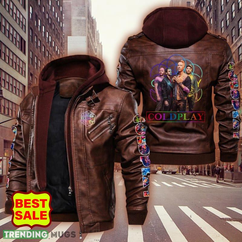 Coldplay Logo 5 Brown And Black Leather Jacket For Men And Women 2D Leather Jacket Coldplay Logo 5 Brown And Black Leather Jacket For Men And Women 2D Leather Jacket