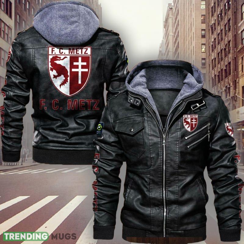 Collection FC Metz Logo 4 Brown And Black Leather Jacket For Men And Women - Collection FC Metz Leather Jacket_1 Collection FC Metz Logo 4 Brown And Black Leather Jacket For Men And Women - Collection FC Metz Leather Jacket_1