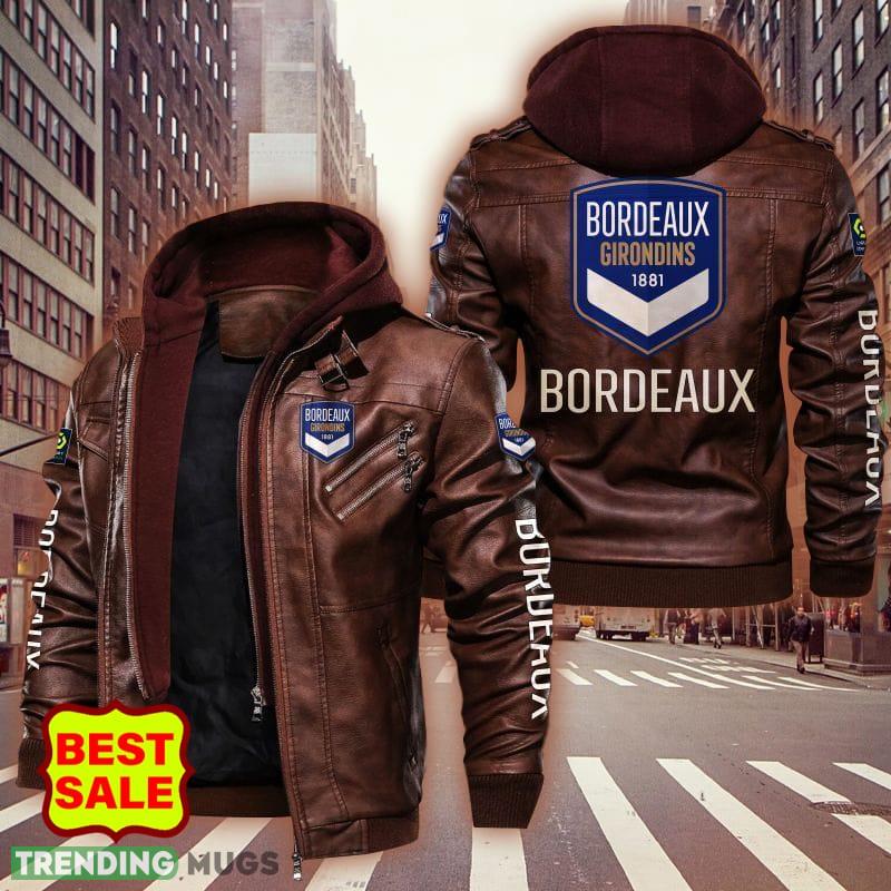 Collection Girondins de Bordeaux Style 5 Logo Brown And Black Leather Jacket For Fans 2D Leather Jacket Collection Girondins de Bordeaux Style 5 Logo Brown And Black Leather Jacket For Fans 2D Leather Jacket