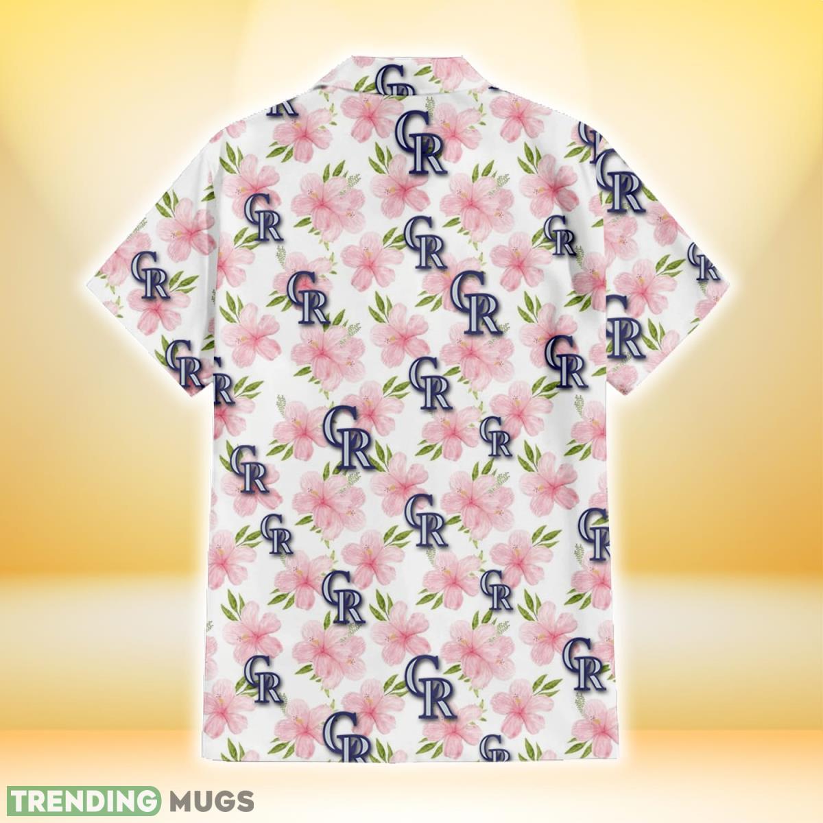 Colorado Rockies Light Pink Hibiscus White Background 3D Hawaiian Shirt Gift For Fans Hawaiian Shirt Colorado Rockies Light Pink Hibiscus White Background 3D Hawaiian Shirt Gift For Fans Hawaiian Shirt
