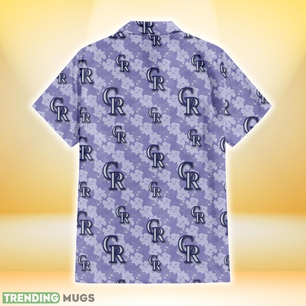 Colorado Rockies Light Purple Hibiscus Pattern Stripe Powder Purple 3D Hawaiian Shirt Gift For Fans Hawaiian Shirt Colorado Rockies Light Purple Hibiscus Pattern Stripe Powder Purple 3D Hawaiian Shirt Gift For Fans Hawaiian Shirt