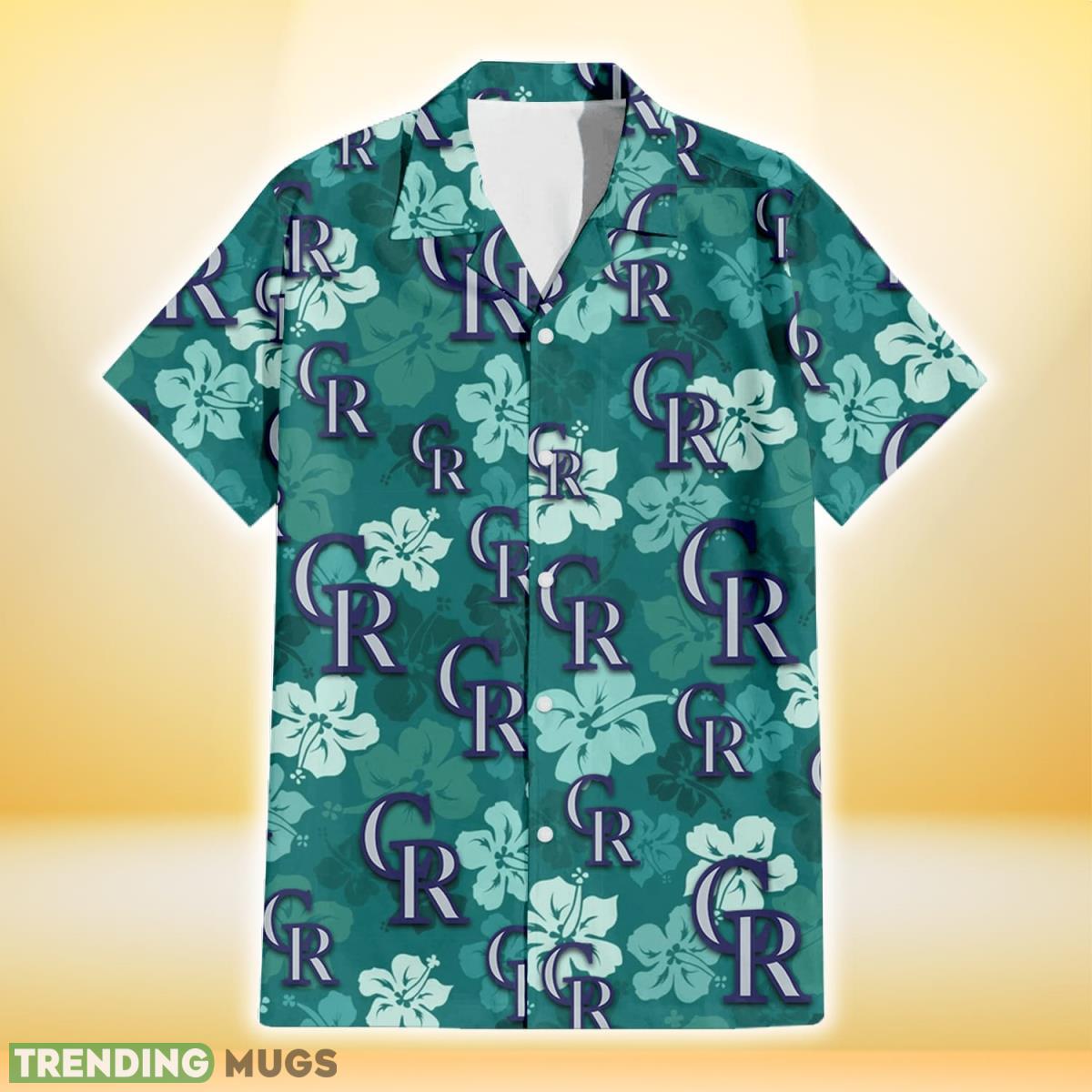 Colorado Rockies Light Sea Green Hibiscus Green Background 3D Hawaiian Shirt Gift For Fans Hawaiian Shirt Colorado Rockies Light Sea Green Hibiscus Green Background 3D Hawaiian Shirt Gift For Fans Hawaiian Shirt