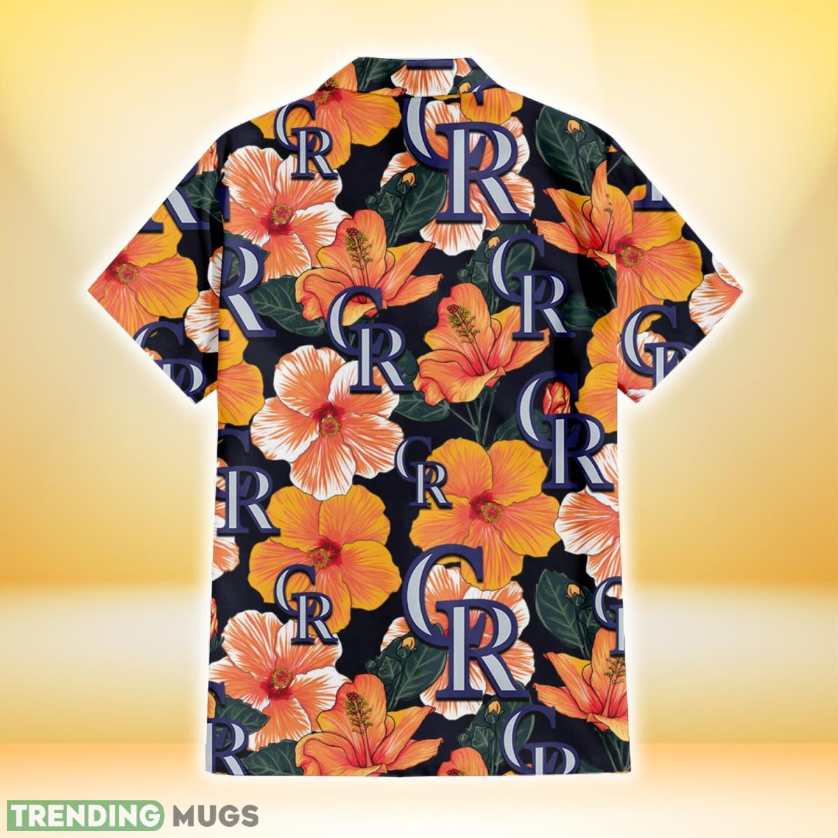 Colorado Rockies Orange Hibiscus Dark Green Leaf Black Background 3D Hawaiian Shirt Gift For Fans Hawaiian Shirt Colorado Rockies Orange Hibiscus Dark Green Leaf Black Background 3D Hawaiian Shirt Gift For Fans Hawaiian Shirt