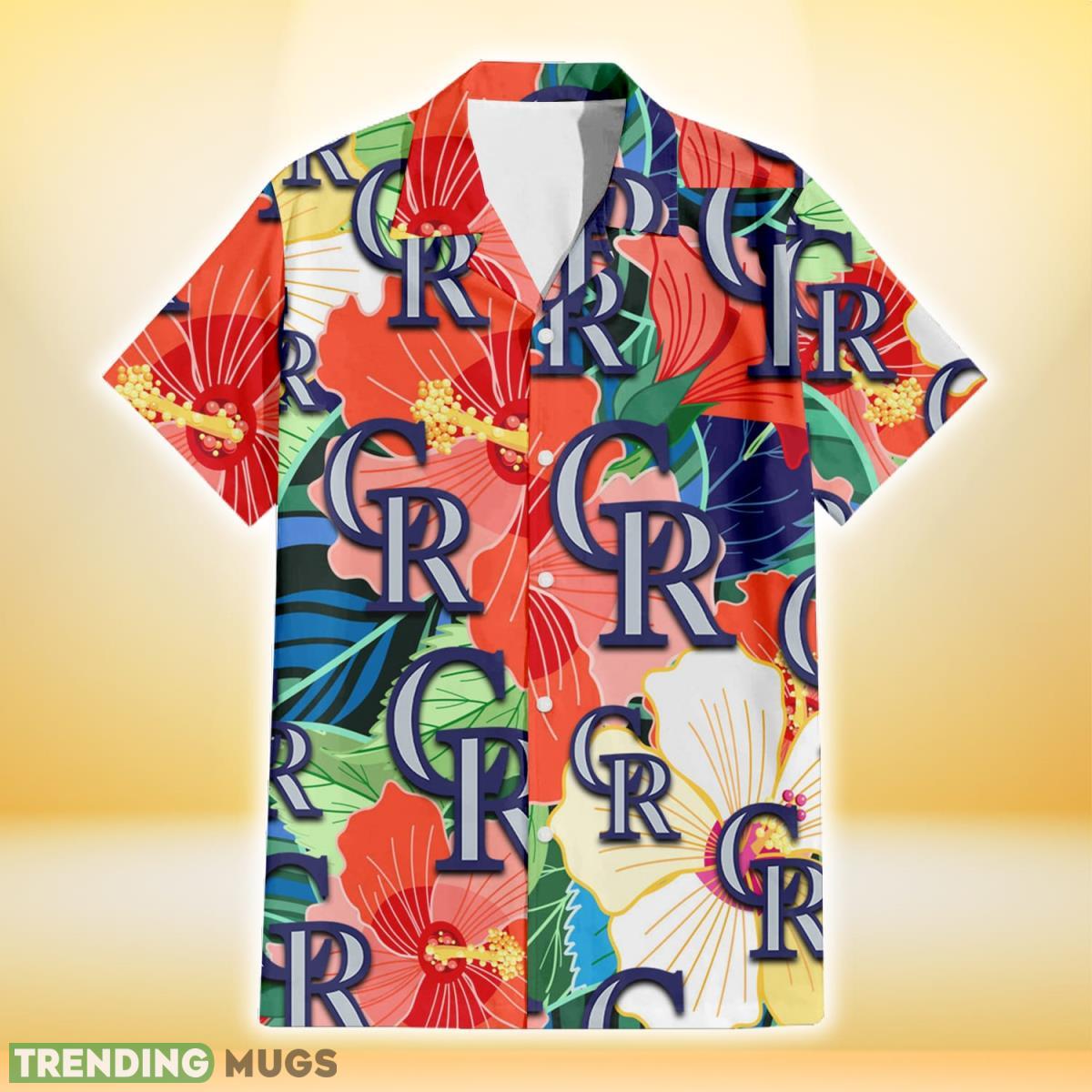 Colorado Rockies Orange White Tropical Hibiscus Green Leaf 3D Hawaiian Shirt Gift For Fans Hawaiian Shirt Colorado Rockies Orange White Tropical Hibiscus Green Leaf 3D Hawaiian Shirt Gift For Fans Hawaiian Shirt