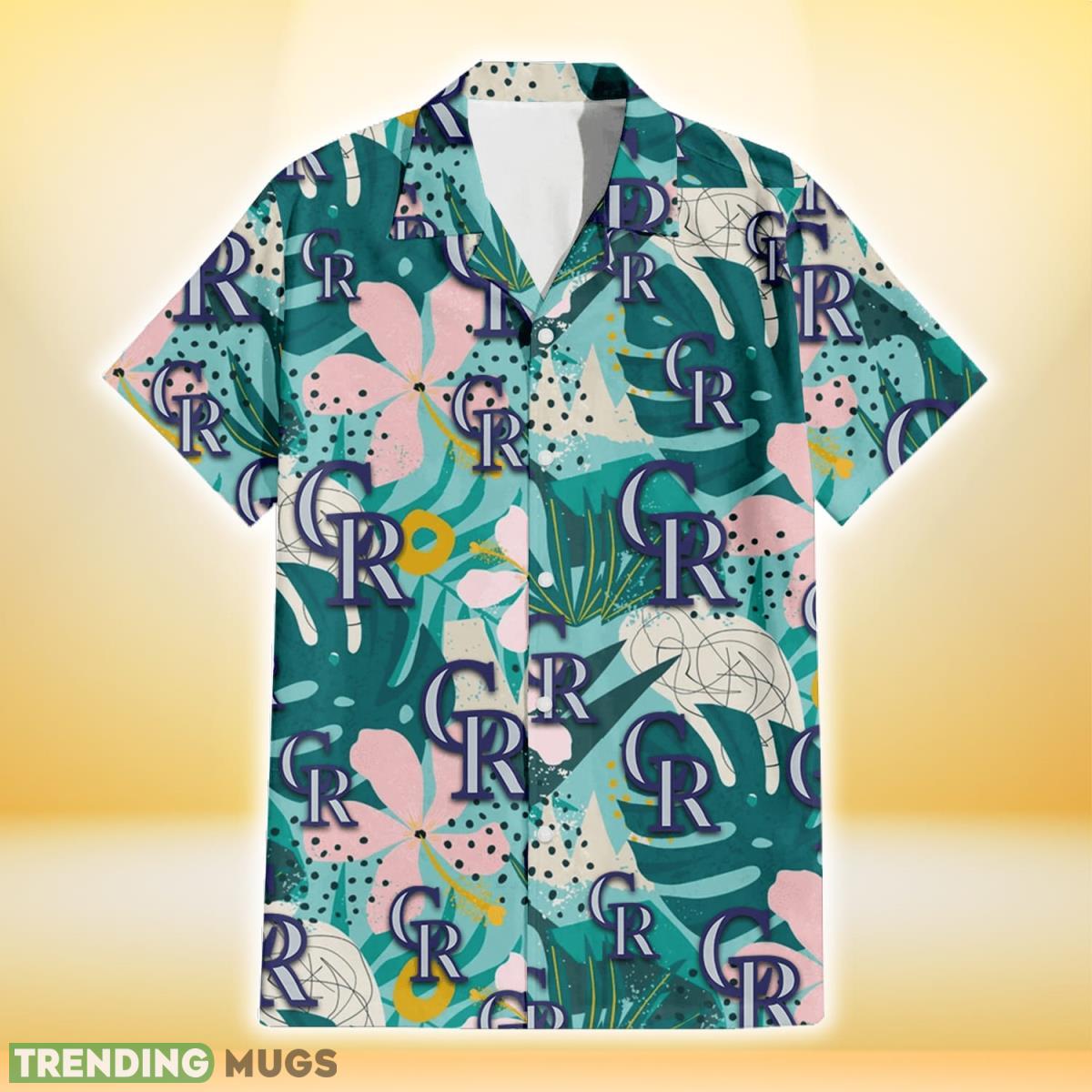 Colorado Rockies Pastel Hibiscus Palm Leaf Tiny Dot Green Background 3D Hawaiian Shirt Gift For Fans Hawaiian Shirt Colorado Rockies Pastel Hibiscus Palm Leaf Tiny Dot Green Background 3D Hawaiian Shirt Gift For Fans Hawaiian Shirt