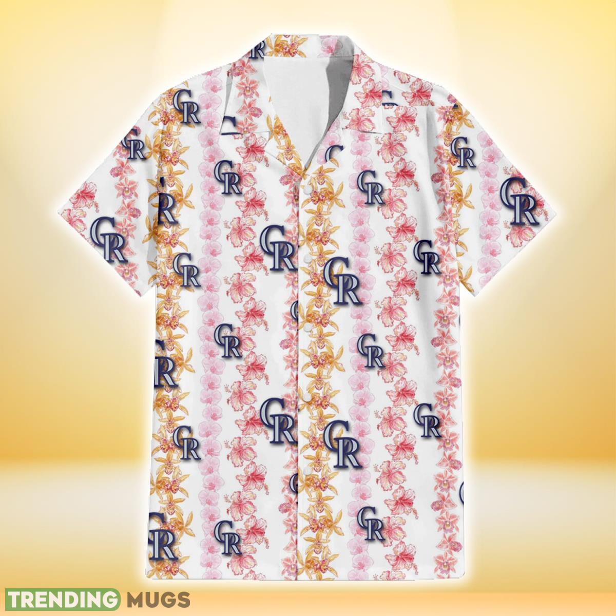 Colorado Rockies Pink Hibiscus Yellow Pink Orchid White Background 3D Hawaiian Shirt Gift For Fans Hawaiian Shirt Colorado Rockies Pink Hibiscus Yellow Pink Orchid White Background 3D Hawaiian Shirt Gift For Fans Hawaiian Shirt