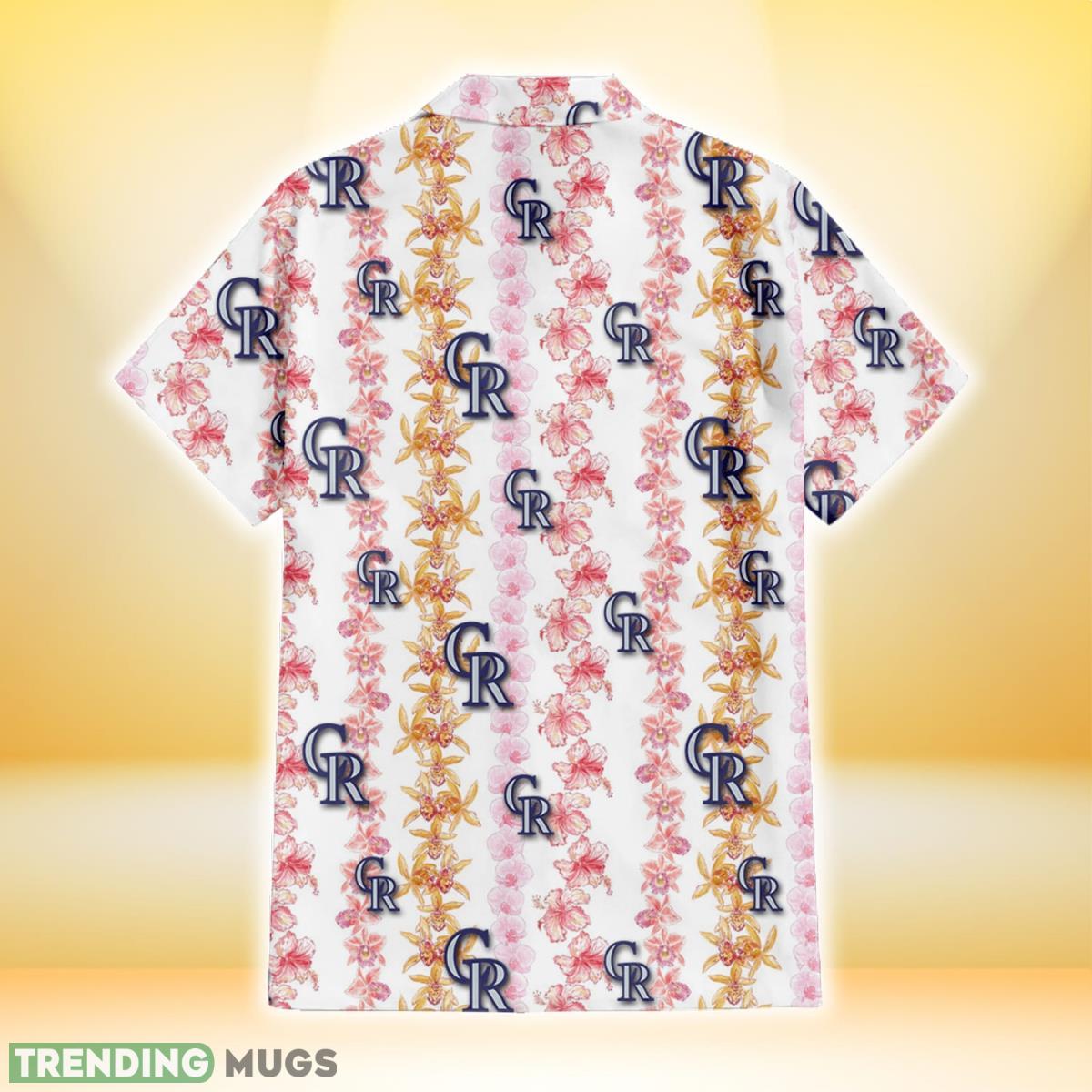 Colorado Rockies Pink Hibiscus Yellow Pink Orchid White Background 3D Hawaiian Shirt Gift For Fans Hawaiian Shirt Colorado Rockies Pink Hibiscus Yellow Pink Orchid White Background 3D Hawaiian Shirt Gift For Fans Hawaiian Shirt