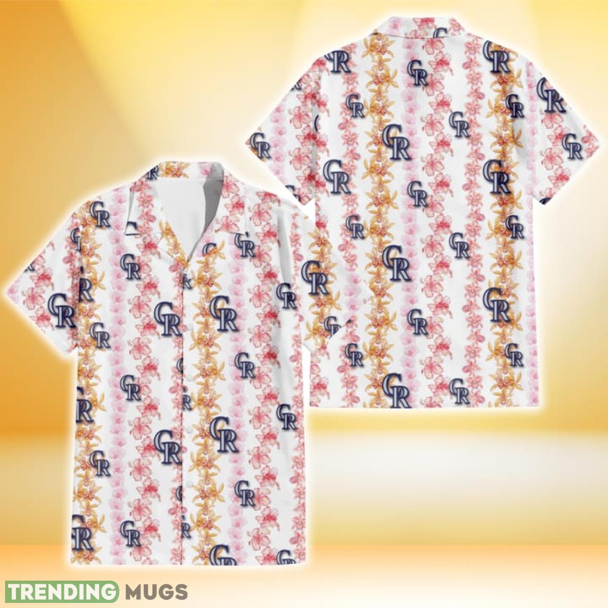 Colorado Rockies Pink Hibiscus Yellow Pink Orchid White Background 3D Hawaiian Shirt Gift For Fans Product Photo 1 Colorado Rockies Pink Hibiscus Yellow Pink Orchid White Background 3D Hawaiian Shirt Gift For Fans Product Photo 1