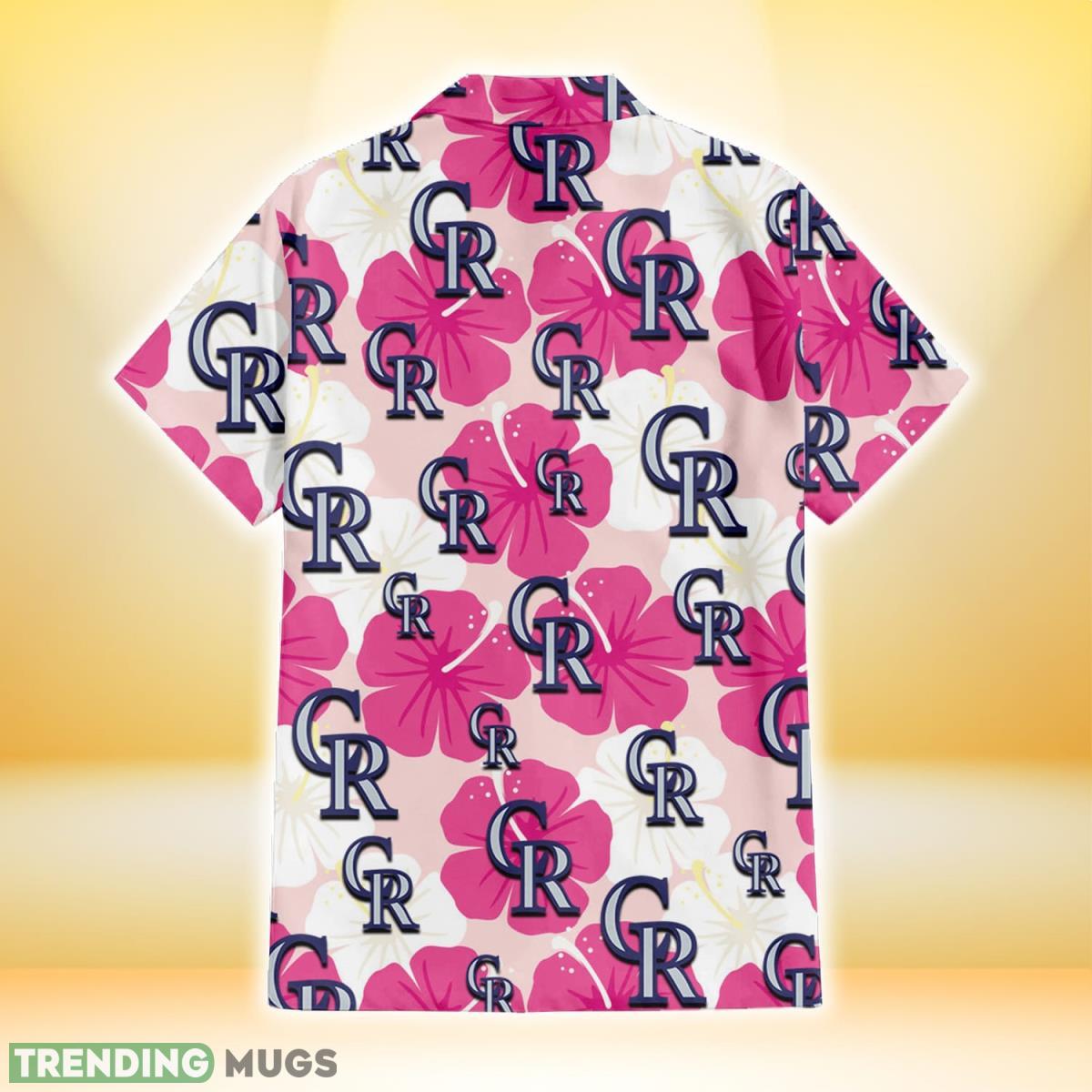 Colorado Rockies Pink White Hibiscus Misty Rose Background 3D Hawaiian Shirt Gift For Fans Hawaiian Shirt Colorado Rockies Pink White Hibiscus Misty Rose Background 3D Hawaiian Shirt Gift For Fans Hawaiian Shirt