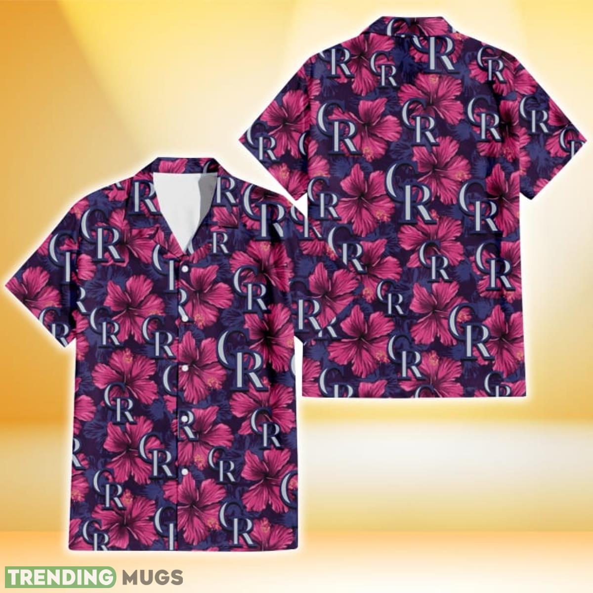 Colorado Rockies Plum Vilolet Hibiscus Dark Navy Leaf Black 3D Hawaiian Shirt Gift For Fans Product Photo 1 Colorado Rockies Plum Vilolet Hibiscus Dark Navy Leaf Black 3D Hawaiian Shirt Gift For Fans Product Photo 1
