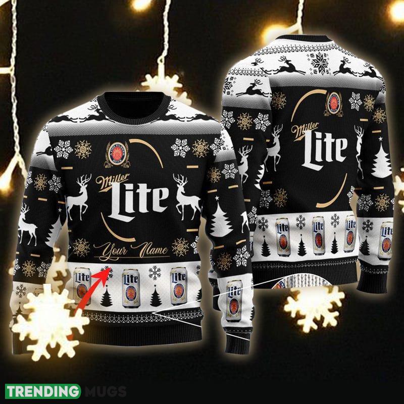 Custom Name Black Miller Lite Ugly Christmas Sweater Gift For Men Women - Personalized Black Miller Lite Ugly Christmas Sweater Gift Men Women Custom Name Black Miller Lite Ugly Christmas Sweater Gift For Men Women - Personalized Black Miller Lite Ugly Christmas Sweater Gift Men Women