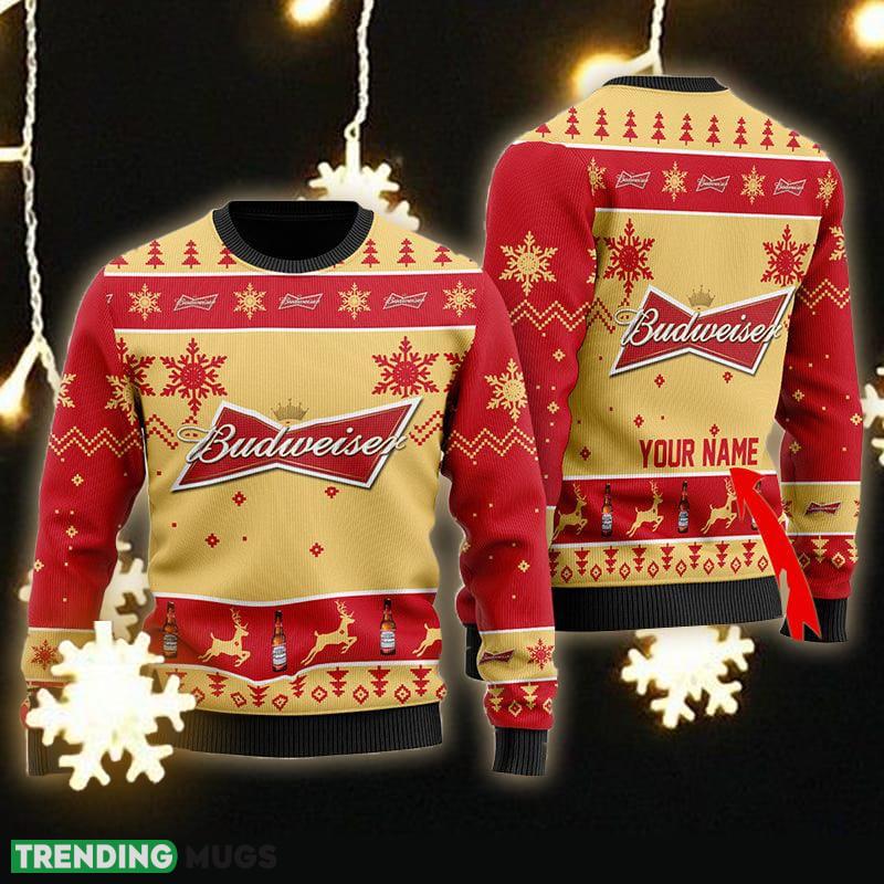 Custom Name Budweiser Beer Ugly Christmas Sweater Gift For Men Women - Personalized Budweiser Beer Ugly Christmas Sweater Gift Men Women Custom Name Budweiser Beer Ugly Christmas Sweater Gift For Men Women - Personalized Budweiser Beer Ugly Christmas Sweater Gift Men Women