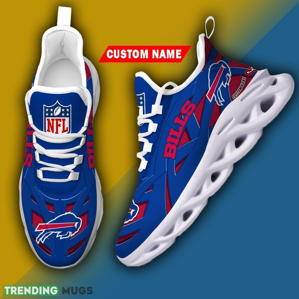 Custom Name Buffalo Bills NFL Striped Max Soul Shoes Gift For Men Women Max Soul Custom Name Buffalo Bills NFL Striped Max Soul Shoes Gift For Men Women Max Soul