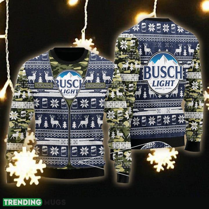 Custom Name Busch Latte Camo Xmas Crafted Ugly Christmas Sweater - Personalized Busch Latte Camo Xmas Ugly Christmas Sweater Gift Men Women Custom Name Busch Latte Camo Xmas Crafted Ugly Christmas Sweater - Personalized Busch Latte Camo Xmas Ugly Christmas Sweater Gift Men Women