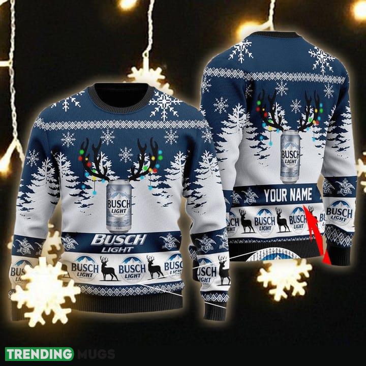 Custom Name Busch Light Design Ugly Christmas Sweater - Personalized Busch Light Ugly Christmas Sweater Gift Men Women Custom Name Busch Light Design Ugly Christmas Sweater - Personalized Busch Light Ugly Christmas Sweater Gift Men Women