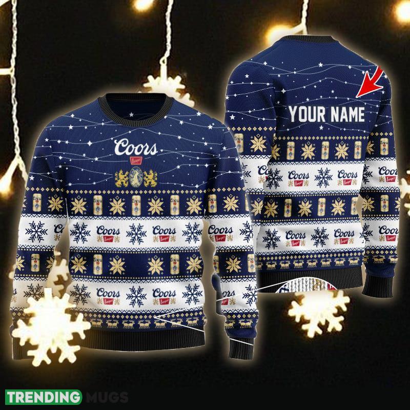 Custom Name Christmas Twinkle Lights Coors Banquet Ugly Christmas Sweater - Personalized Christmas Twinkle Lights Coors Banquet Ugly Christmas Sweater Custom Name Christmas Twinkle Lights Coors Banquet Ugly Christmas Sweater - Personalized Christmas Twinkle Lights Coors Banquet Ugly Christmas Sweater
